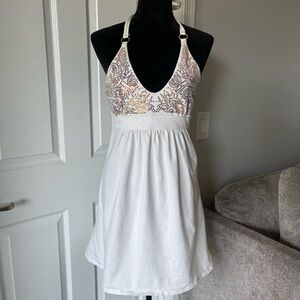 Victoria's Secret White and Gold Mini Dress